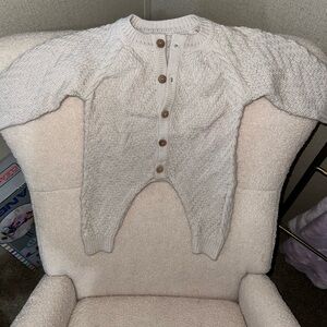 Cozy Knit Baby Onesie with Wooden Buttons
